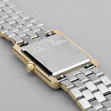 Accurist Rectangle Ladies Watch | Gold Case & Two Tone Stainless Steel Bracelet With White Dial | 26Mm | 71009