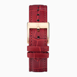 Accurist Rectangle Ladies Watch | Rose Gold Case & Burgundy Leather Strap With White Dial | 26Mm | 71010