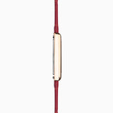 Accurist Rectangle Ladies Watch | Rose Gold Case & Burgundy Leather Strap With White Dial | 26Mm | 71010