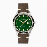 Accurist Dive Men'S Watch | Two Tone Case & Brown Leather Strap With Samphire Green Dial | 42Mm | 72000