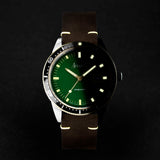 Accurist Dive Men'S Watch | Two Tone Case & Brown Leather Strap With Samphire Green Dial | 42Mm | 72000