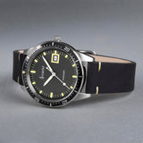 Accurist Dive Men'S Watch | Silver Case & Black Leather Strap With Black Dial | 42Mm | 72001