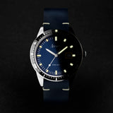 Accurist Dive Men'S Watch | Silver Case & Blue Leather Strap With Windermere Blue Dial | 42Mm | 72002
