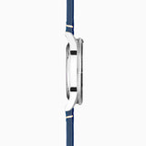 Accurist Dive Men'S Watch | Silver Case & Blue Leather Strap With Windermere Blue Dial | 42Mm | 72002