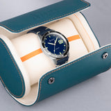 Accurist Dive Men'S Watch | Silver Case & Blue Leather Strap With Windermere Blue Dial | 42Mm | 72002