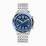 Accurist Dive Men'S Chronograph Watch | Silver Case & Stainless Steel Bracelet With Windermere Blue Dial | 42Mm | 72004