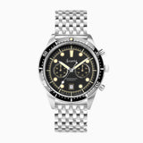 Accurist Dive Men'S Chronograph Watch | Silver Case & Stainless Steel Bracelet With Black Dial | 42Mm | 72005