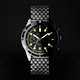 Accurist Dive Men'S Chronograph Watch | Silver Case & Stainless Steel Bracelet With Black Dial | 42Mm | 72005