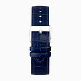 Accurist Classic Men'S Watch | Silver Case & Blue Leather Strap With White Dial | 37Mm | 73000