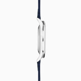 Accurist Classic Men'S Watch | Silver Case & Blue Leather Strap With White Dial | 37Mm | 73000