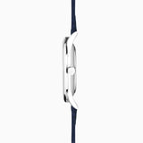 Accurist Classic Men'S Watch | Silver Case & Blue Leather Strap With White Dial | 37Mm | 73000