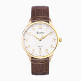 Accurist Classic Men'S Watch | Gold Case & Brown Leather Strap With White Dial | 37Mm | 73001