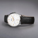 Accurist Classic Men'S Watch | Silver Case & Black Leather Strap With Silver Dial | 37Mm | 73004