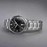 Accurist Classic Men'S Watch | Silver Case & Stainless Steel Bracelet With Black Dial | 37Mm | 73006