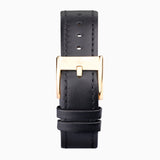 Accurist Everyday Ladies Watch | Gold Case & Black Leather Strap With Black Dial | 30Mm | 74001