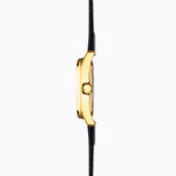 Accurist Everyday Ladies Watch | Gold Case & Black Leather Strap With Black Dial | 30Mm | 74001