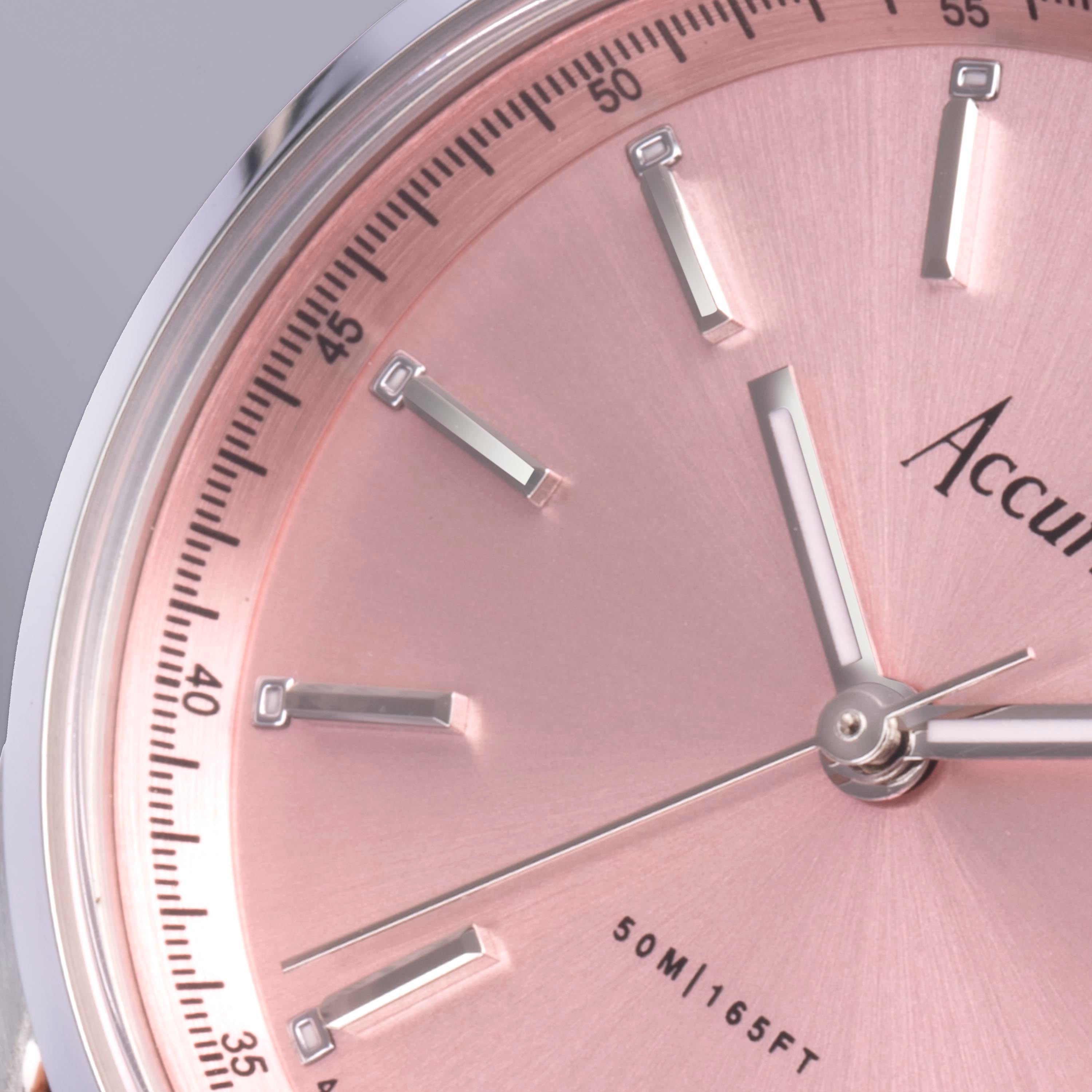 Accurist Everyday Ladies Watch | Silver Case & Stainless Steel Bracelet With Peony Pink Dial | 30Mm | 74003