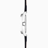 Accurist Everyday Unisex Watch | Silver Case & Black Leather Strap With Silver Dial | 36Mm | 74006