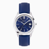 Accurist Everyday Men'S Watch | Silver Case & Blue Leather Strap With Oxford Blue Dial | 40Mm | 74010