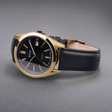 Accurist Everyday Men'S Watch | Gold Case & Black Leather Strap With Black Dial | 40Mm | 74012