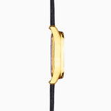 Accurist Everyday Men'S Watch | Gold Case & Black Leather Strap With Black Dial | 40Mm | 74012