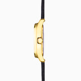 Accurist Everyday Men'S Watch | Gold Case & Black Leather Strap With Black Dial | 40Mm | 74012