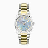 Accurist Everyday Solar Ladies Watch | Silver Stainless Steel Case & Two Tone Bracelet With Blue Mother-Of-Pearl Dial | 30Mm | 74017