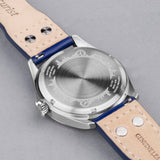 Accurist Aviation Men'S Watch | Silver Case & Blue Leather Strap With Windsor Blue Dial | 41Mm | 76001