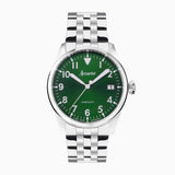 Accurist Aviation Men'S Watch | Silver Case & Stainless Steel Bracelet With Forest Green Dial | 41Mm | 76002