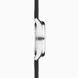 Accurist Aviation Men'S Watch | Silver Case & Black Leather Strap With Black Dial | 41Mm | 76004