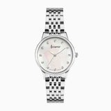 Accurist Dress Diamond Ladies Watch | Silver Stainless Steel Case & Bracelet With White Mother Of Pearl Dial | 28Mm | 77000