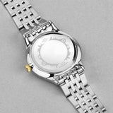 Accurist Dress Diamond Ladies Watch | Silver Stainless Steel Case & Two Tone Bracelet With White Mother Of Pearl Dial | 28Mm | 77006