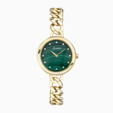 Accurist Jewellery Ladies Watch | Gold Case & Stainless Steel Bracelet With Green Malachite Dial | 28Mm | 78000