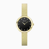 Accurist Jewellery Ladies Watch | Gold Case & Stainless Steel Bracelet With Black Onyx Dial | 28Mm | 78002