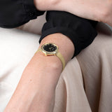 Accurist Jewellery Ladies Watch | Gold Case & Stainless Steel Bracelet With Black Onyx Dial | 28Mm | 78002