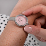Accurist Jewellery Ladies Watch | Silver Case & Stainless Steel Bracelet With Rose Quartz Dial | 28Mm | 78005