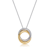 Long Necklace, 14K Gold Pvd Coating With Pendant In The Shape Of Intertwined Circles.|Bau01