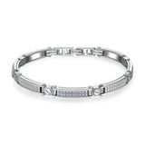 Semi-Stiff Bracelet Polished And Satin Steel.|Bbc15