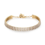 Tennis Bracelet, 14K Gold Pvd Coating And Clear Cubic Zirconia.|Bei092