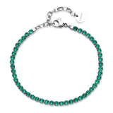 Tennis Bracelet With Emerald Color Cubic Zirconia.|Bei101