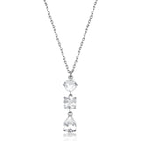 Choker Necklace With Clear Round, Cushion, And Pear Cubic Zirconia Pendant. | Big01