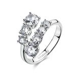 Contrariã© Ring With Clear Round And Cushion Cubic Zirconia. | Big34D