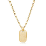 Necklace And 14K Gold Pvd Coating With Tag Pendant.|Bik02