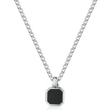 Chain Necklace With Pendant And Black Onyx.|Bik126