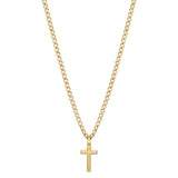 Necklace And 14K Gold Pvd Coating With Cross Shaped Pendant.|Bik30