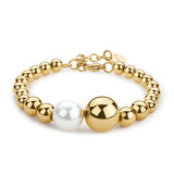 Bracelet And 14K Gold Pvd Coating With Seashell Pearl. | Bpc12