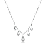 Choker Necklace With Drop-Shaped Pendants And Clear Crystal. | Bpc38