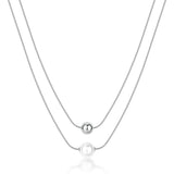 Double-Strand Choker Necklace With A Sphere Pendant And Shell Pearl. | Bpc46