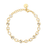 Bracelet And 14K Gold Pvd Coating With Clear Crystals.|Bym169