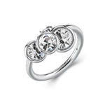 Ring With Three Dangling Round Crystals. | Bym218C